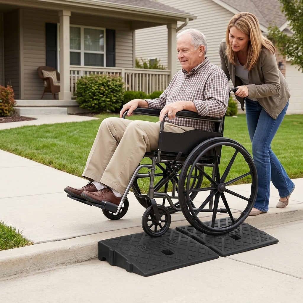 Plastic Threshold Ramp Pads, 2-Piece Set - in everyday life