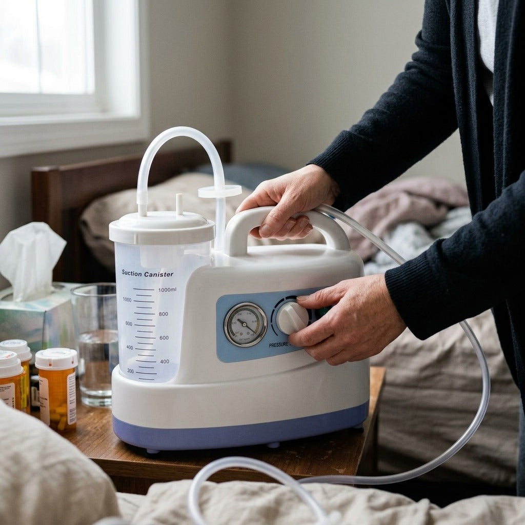 Portable 1000 ml Suction Unit - in use