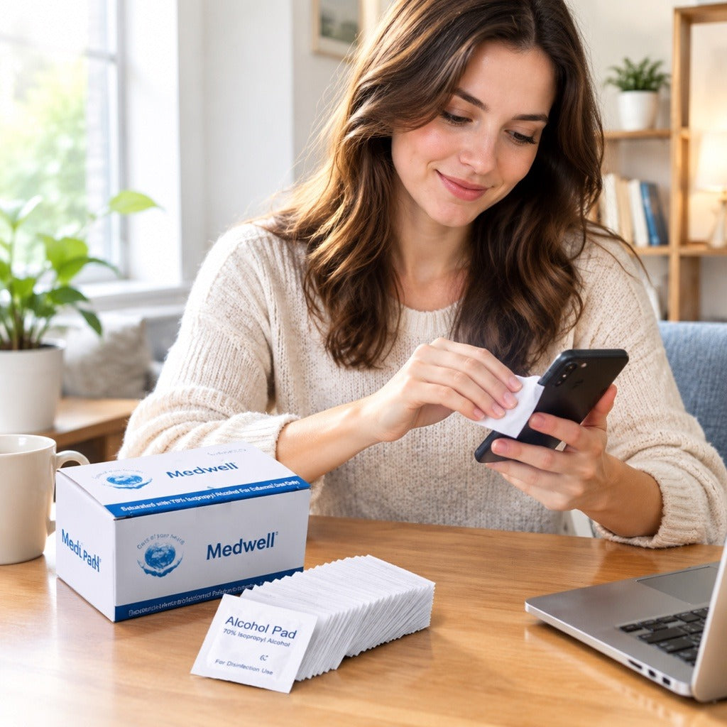 Portable 70% Alcohol Disinfectant Wipes - at home