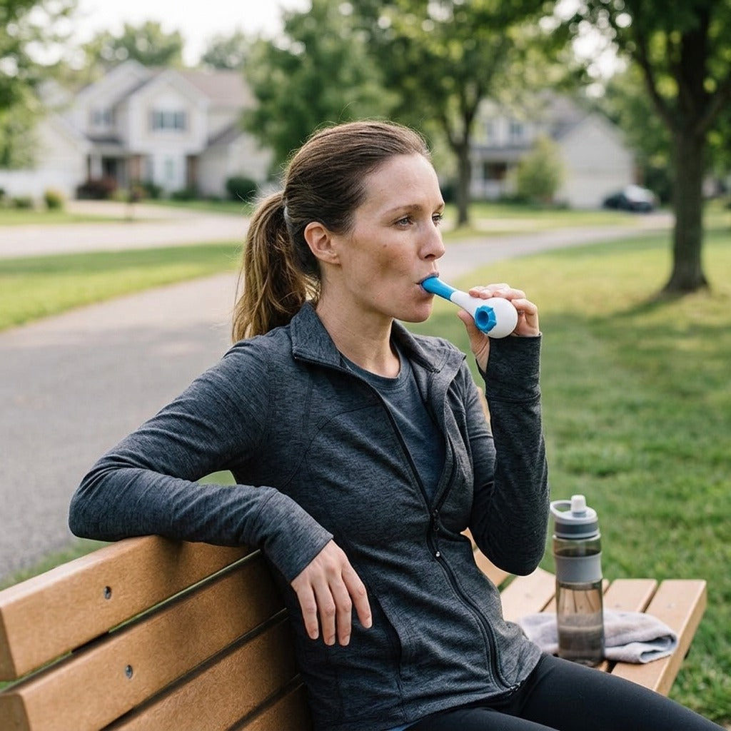 Portable Abdominal Breathing Trainer for Running, Swimming and Cardio - in everyday life