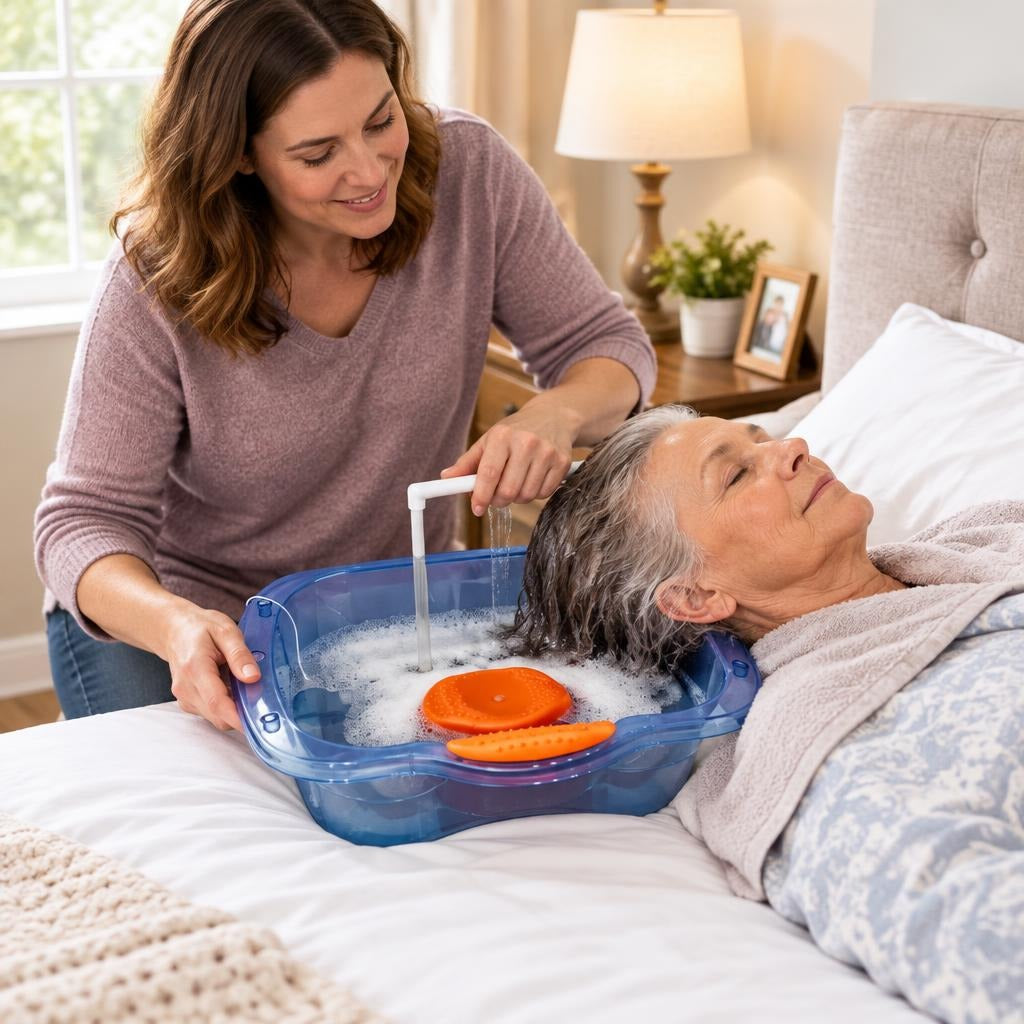 Portable Bedside Shampoo Basin for Home Care - at home