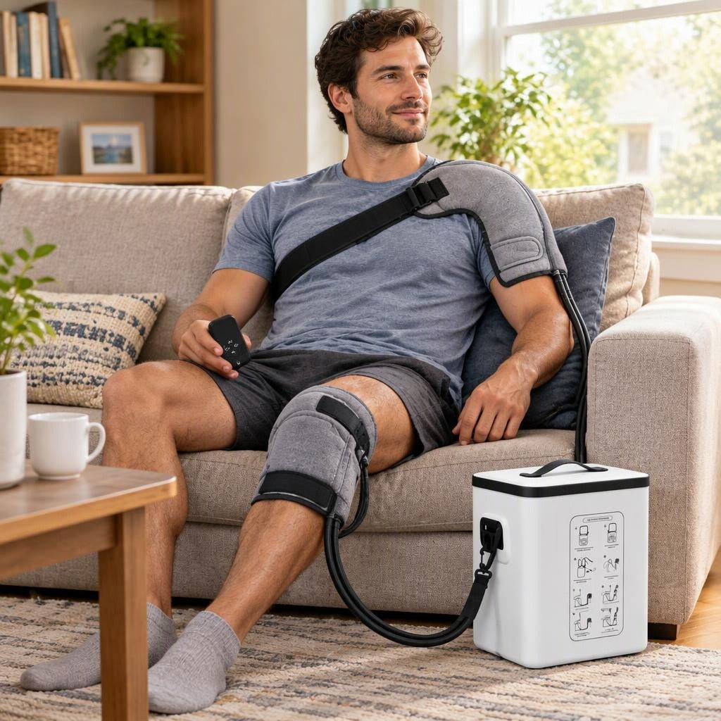 Portable Ice Water Cooling Compression System - at home