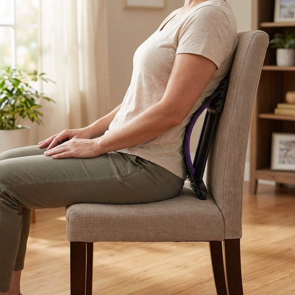 Portable Lumbar Back Stretcher - in use