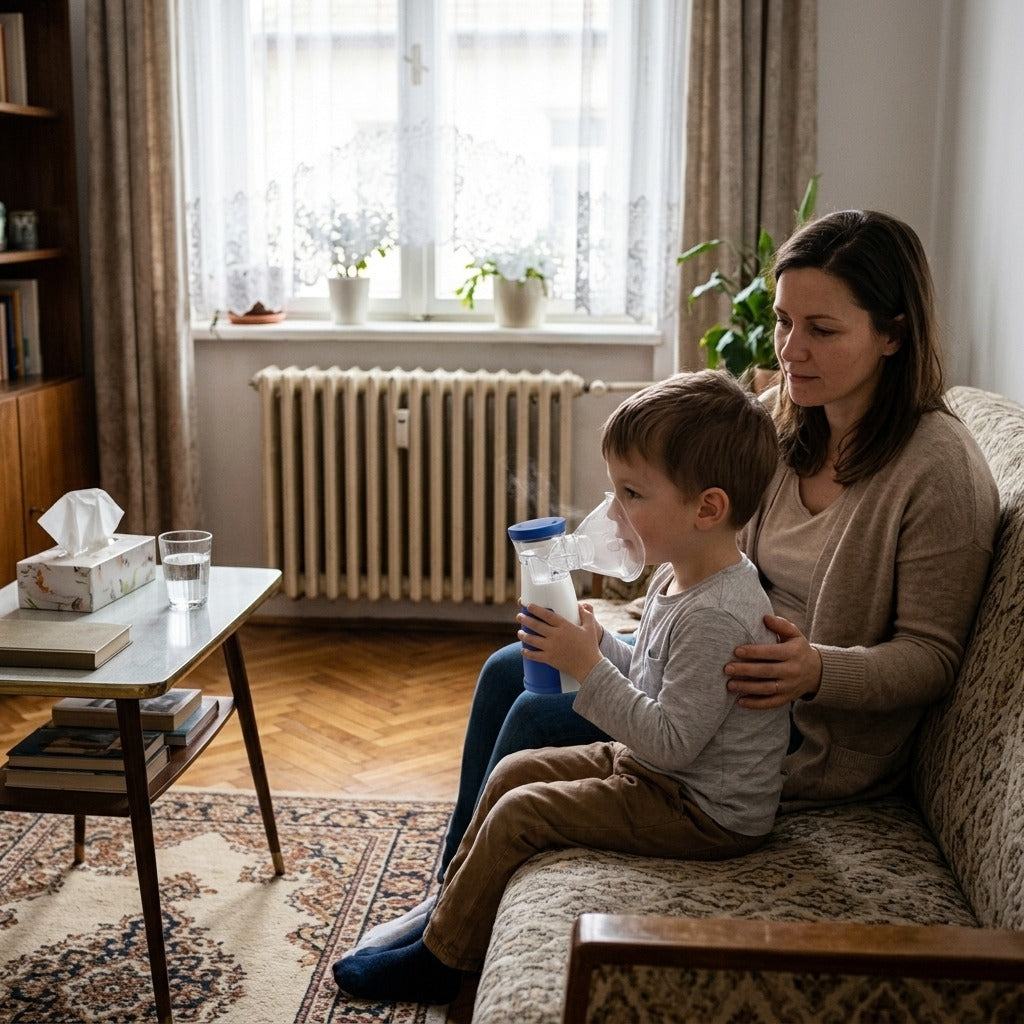Hordozható mesh inhalátor felnőtteknek és gyerekeknek - otthon