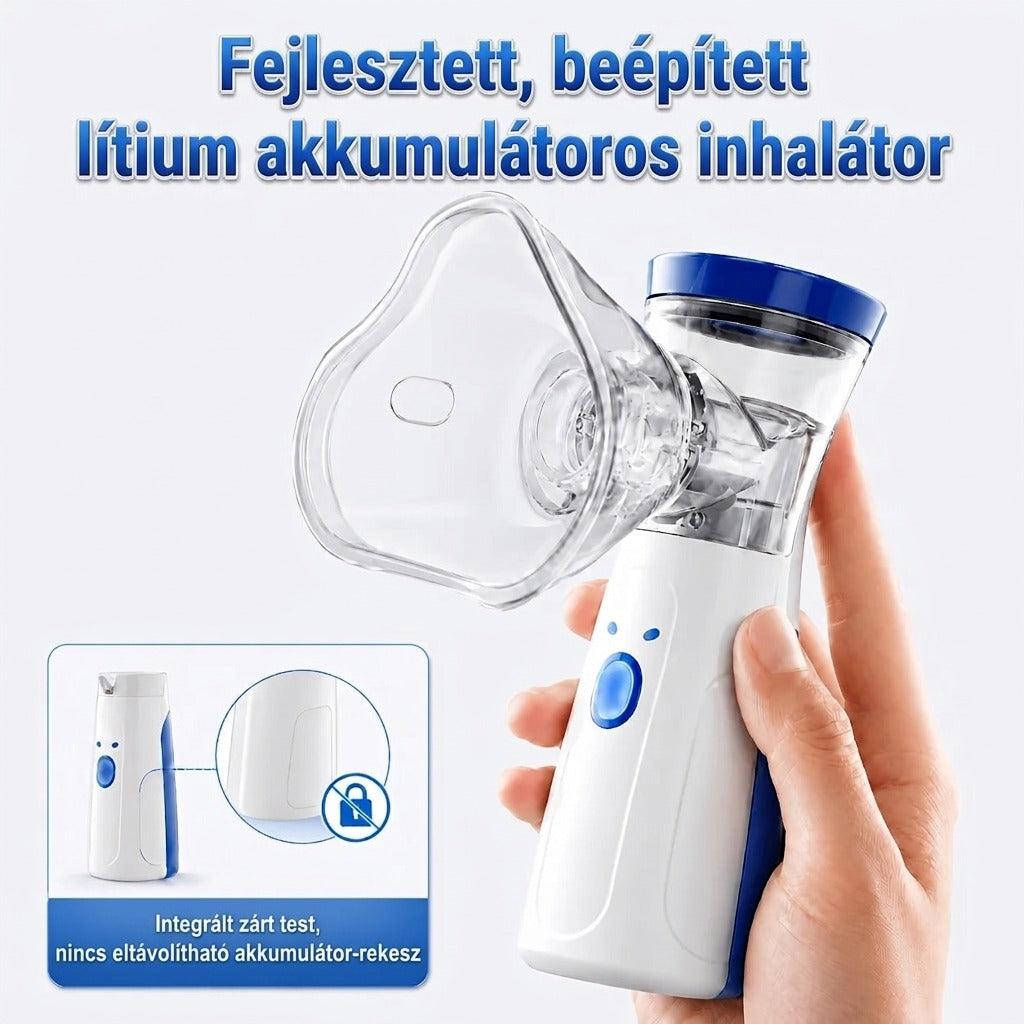 Fejlesztett lítium akkumulátoros inhalátor integrált zárt testtel