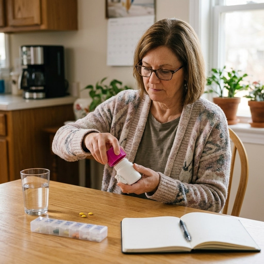 Portable Pill Splitter, Crusher and Storage Box - at home