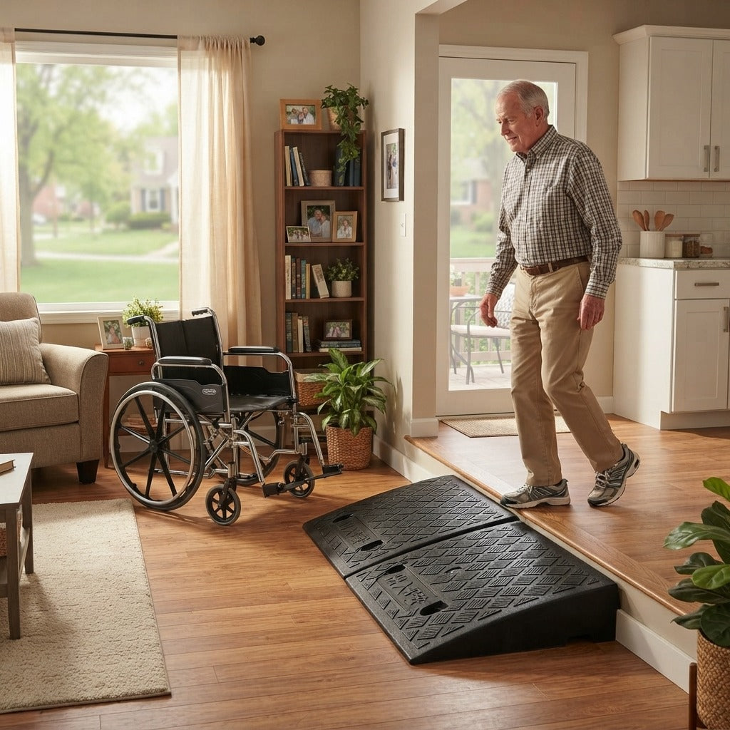 Portable Ramp for Wheelchairs and Small Thresholds - at home