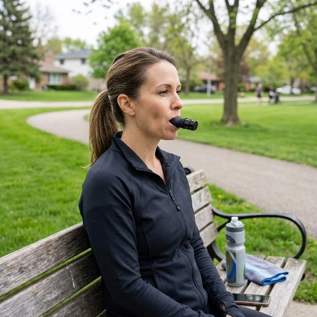 Portable Silicone Breathing Trainer - in everyday life