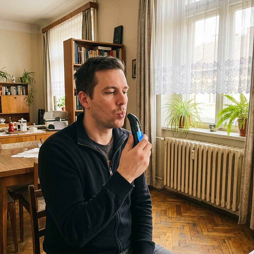 Hordozható, USB-ről tölthető alkoholszonda - otthon