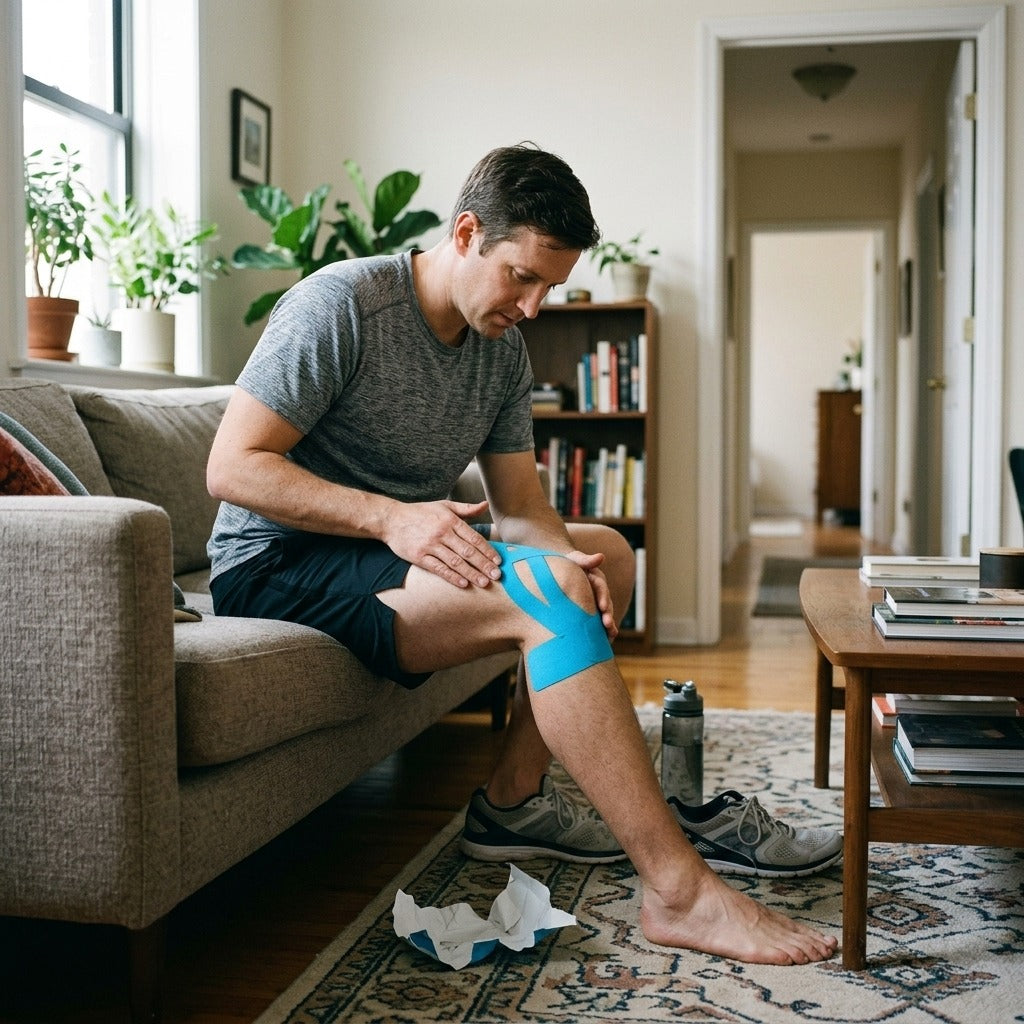 Pre-Cut Kinesiology Tape for Knees - at home