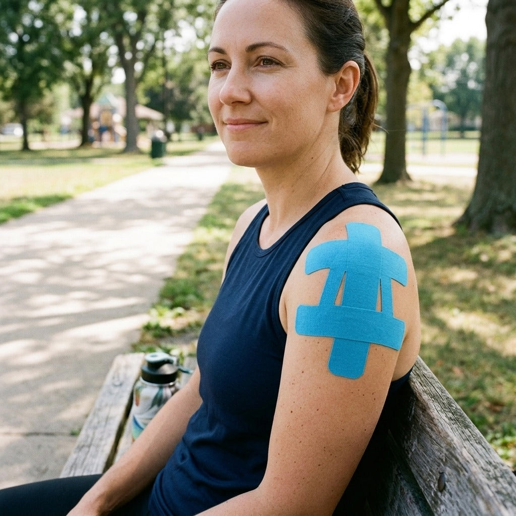 Pre-Cut Shoulder Kinesiology Tape Patches - in everyday life