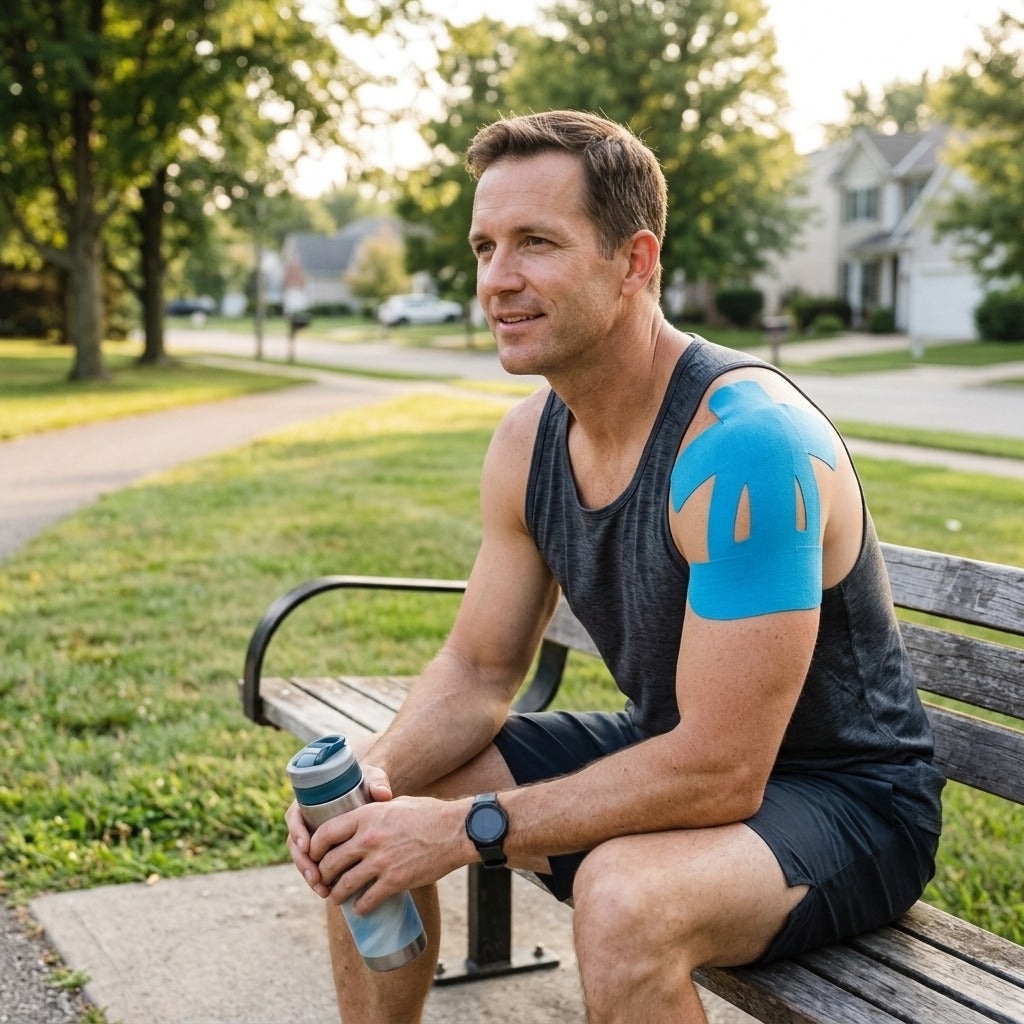 Precut Elastic Shoulder Kinesiology Tape - in everyday life