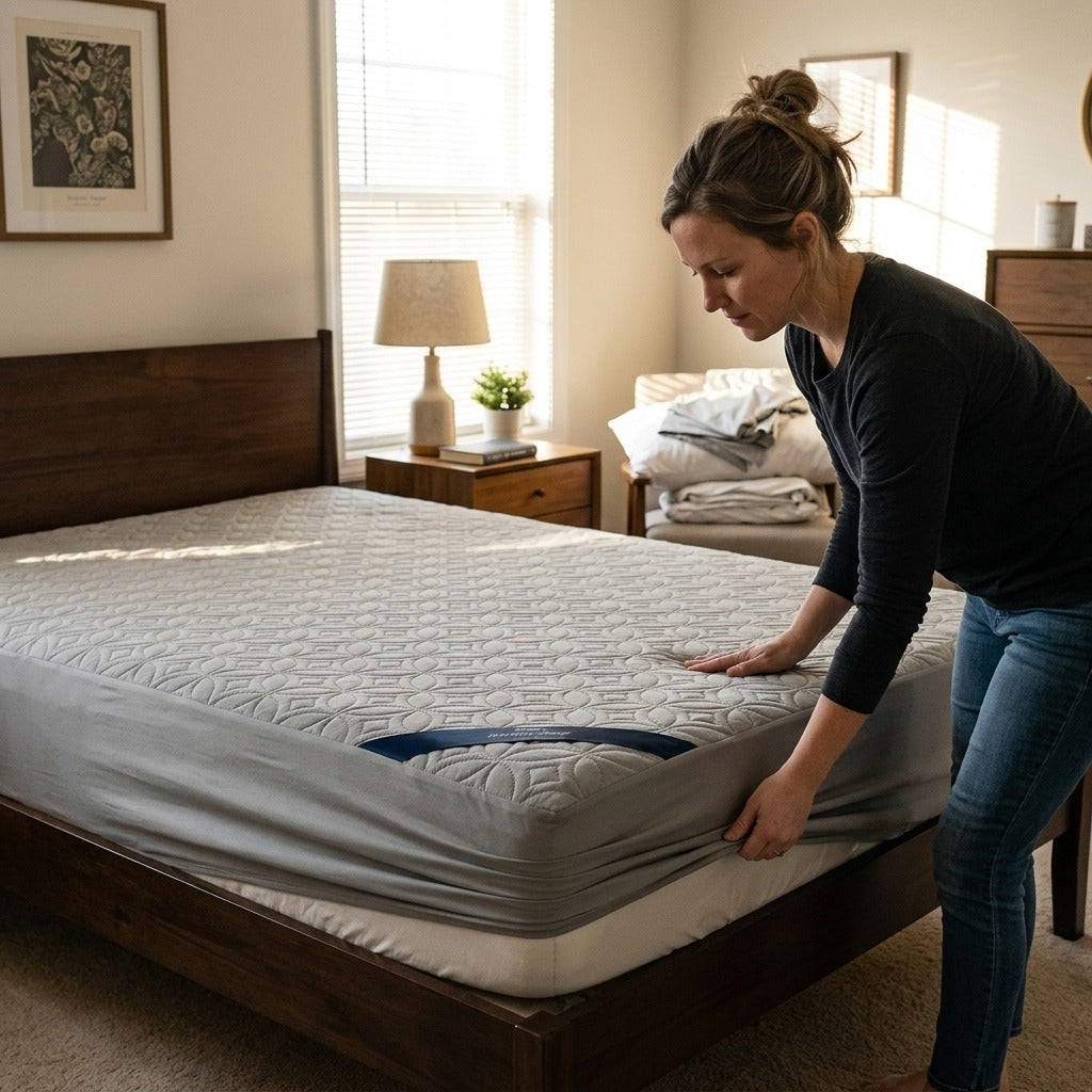 Quilted Waterproof Mattress Protector - at home