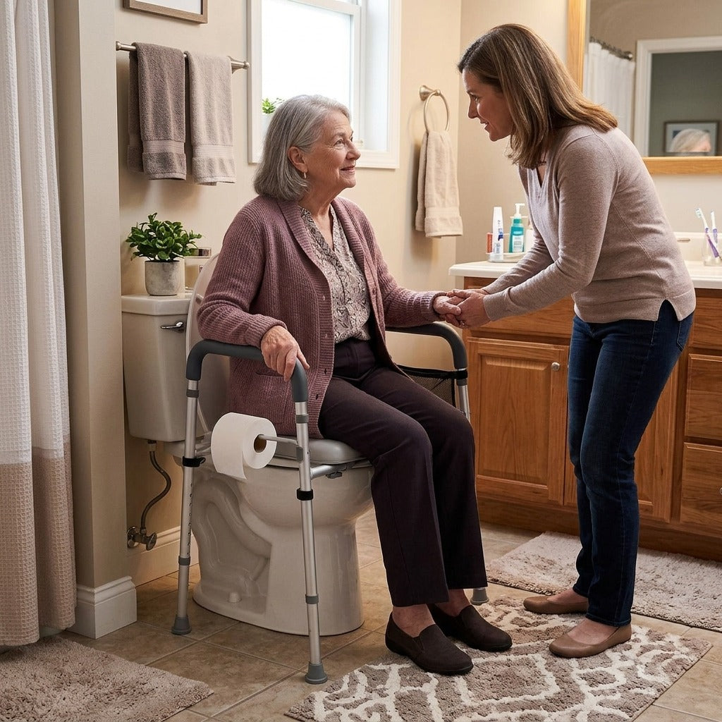 Raised Toilet Seat with 7 Height Settings - in everyday life