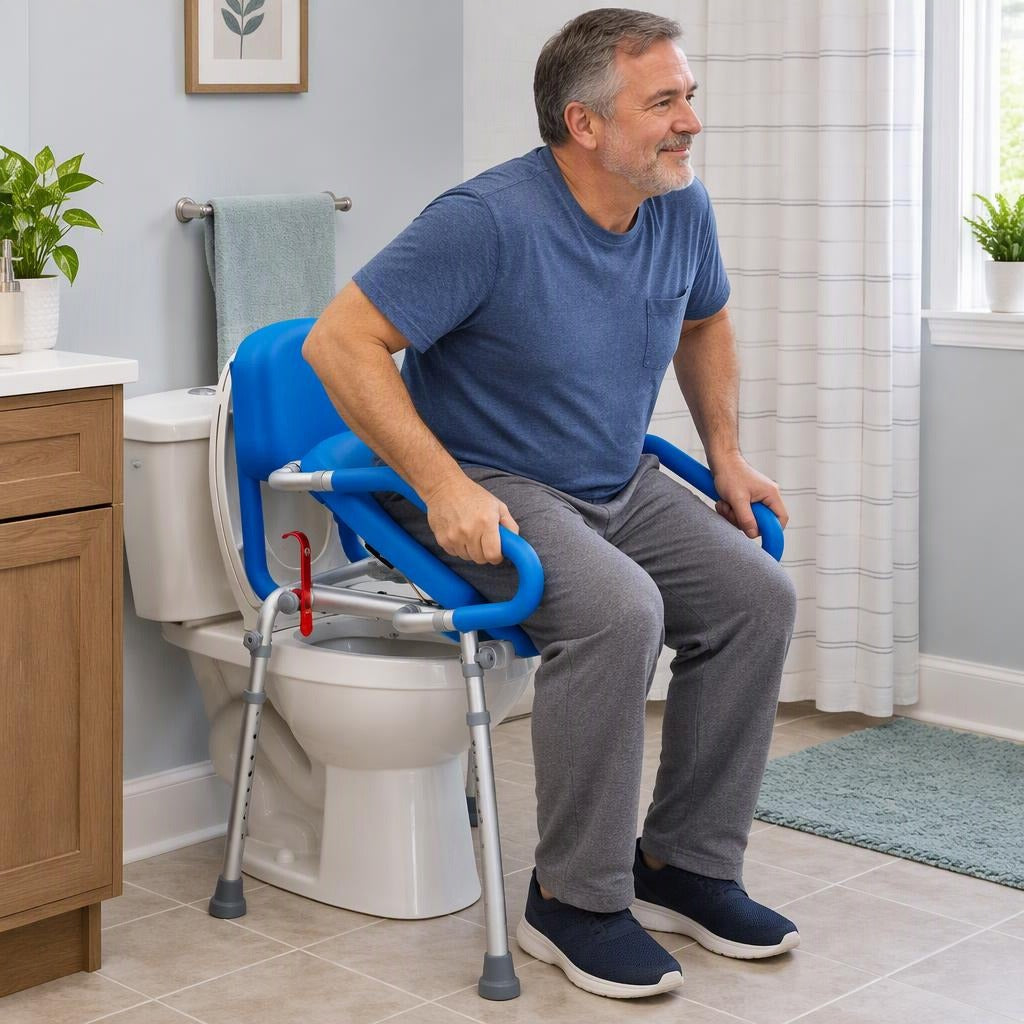 Raised Toilet Seat with Handles - in everyday life