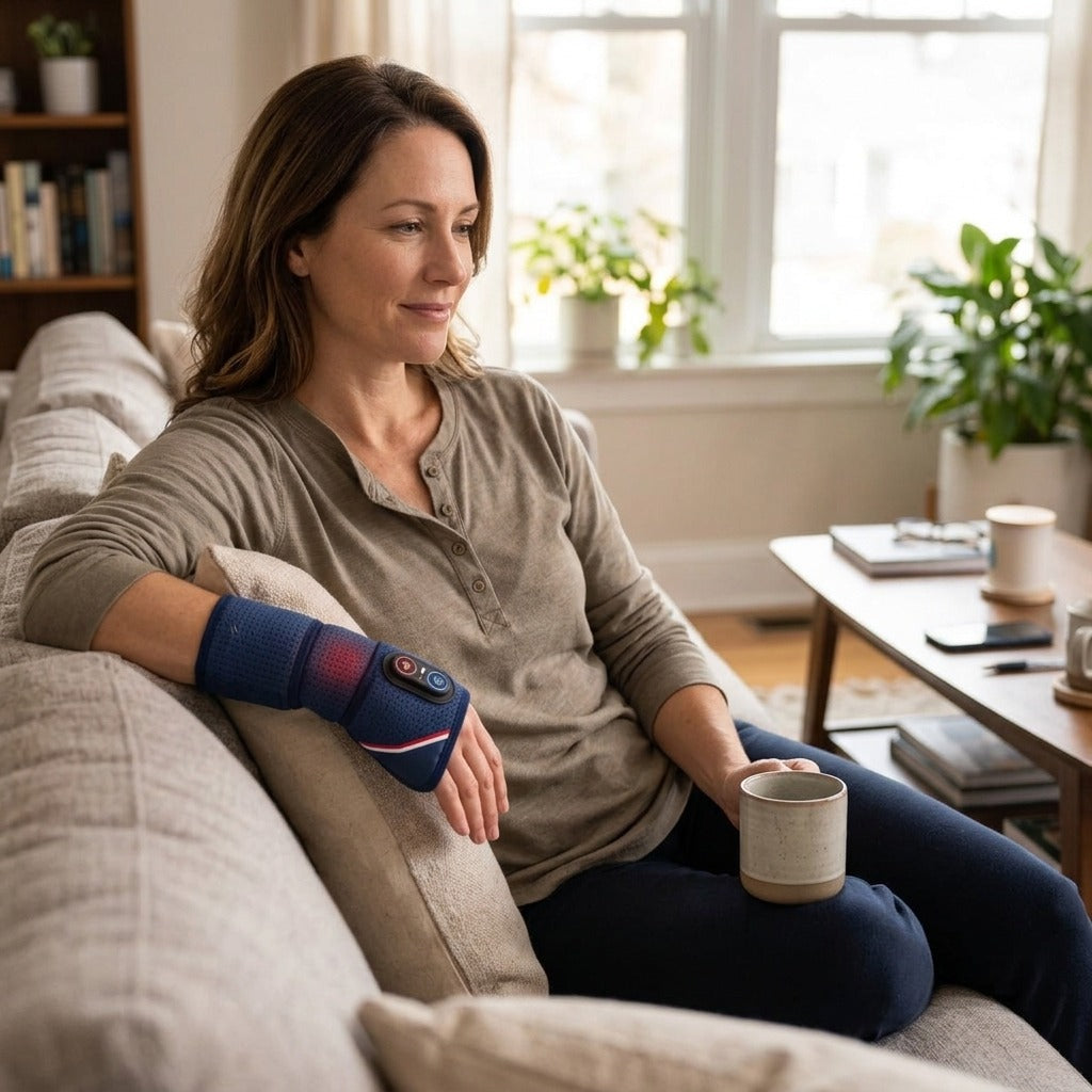 Rechargeable Hand and Wrist Heating Wrap - at home