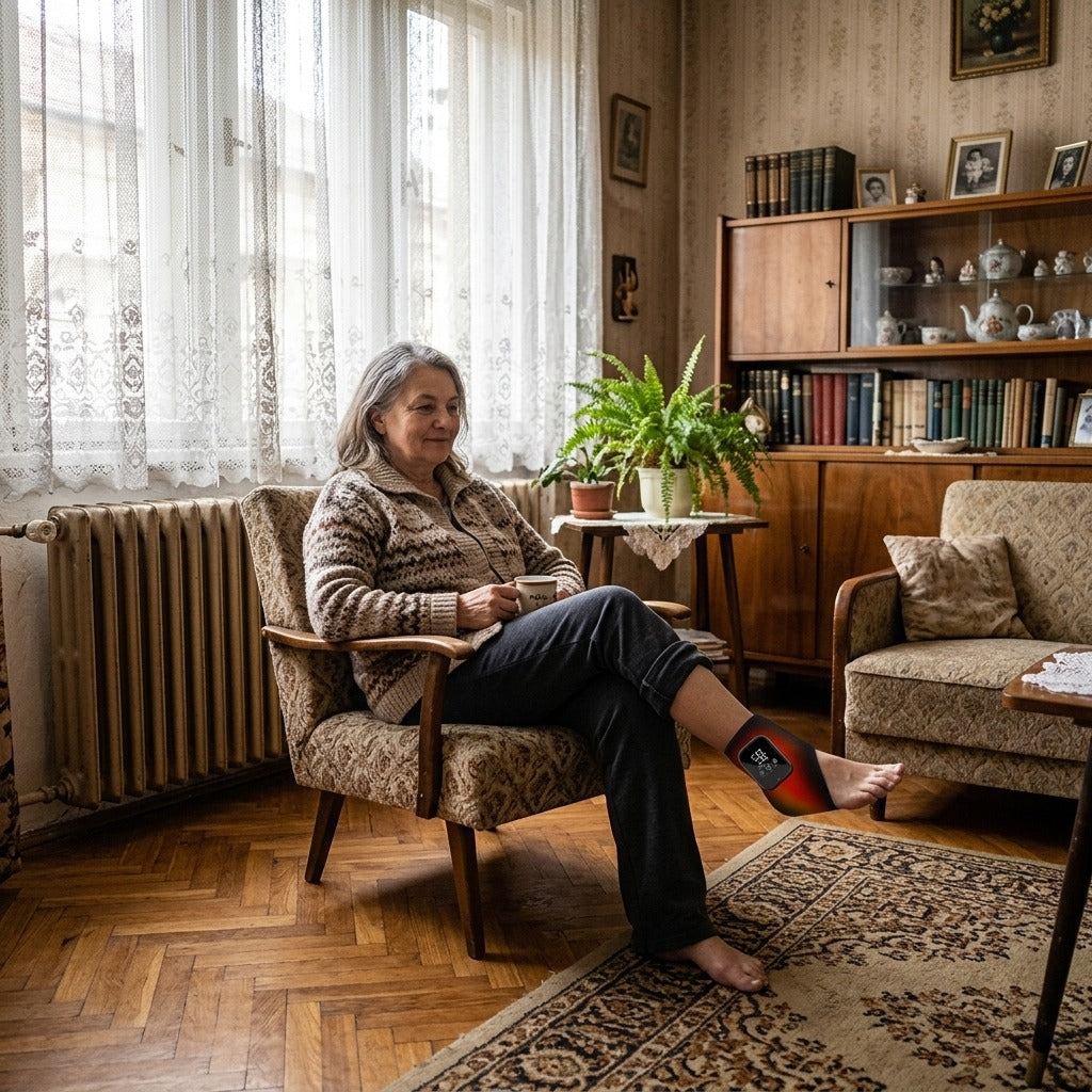 Újratölthető fűthető bokarögzítő - a mindennapokban