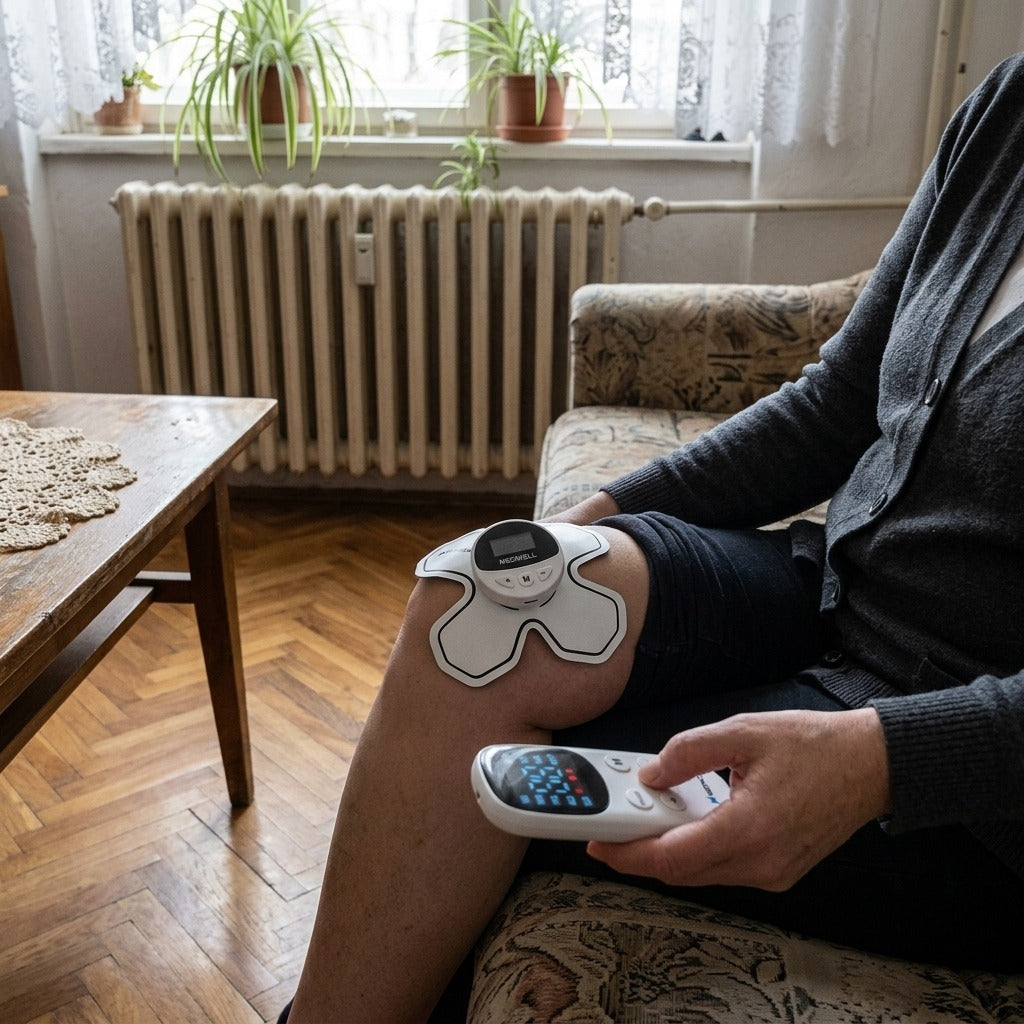 Újratölthető, vezeték nélküli TENS-készülék 9 móddal - használat közben