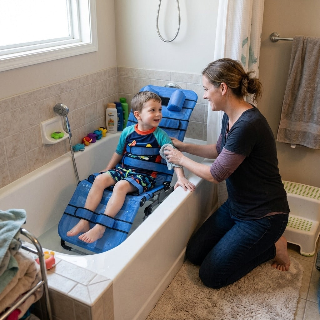 Reclining Bath Chair for Children - at home
