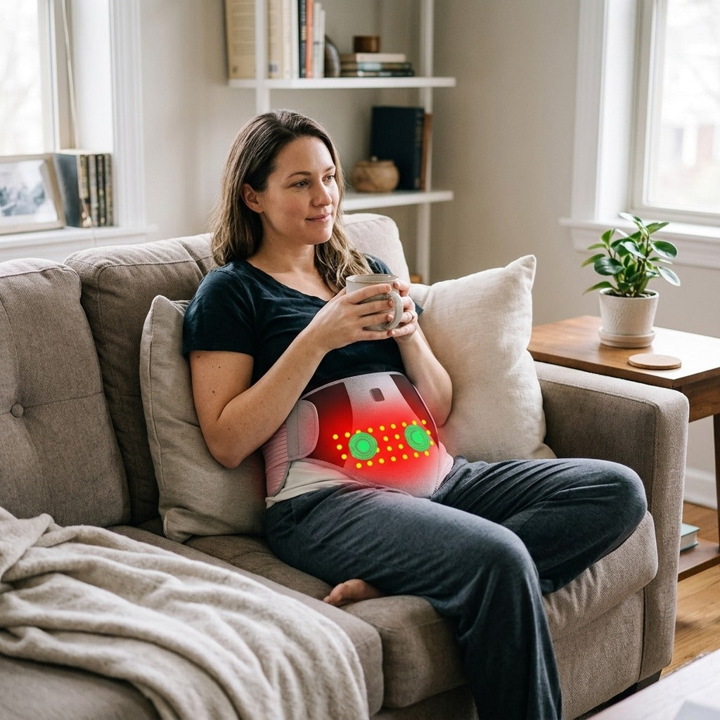Red Light Abdominal Heating Pad with Massage - in everyday life