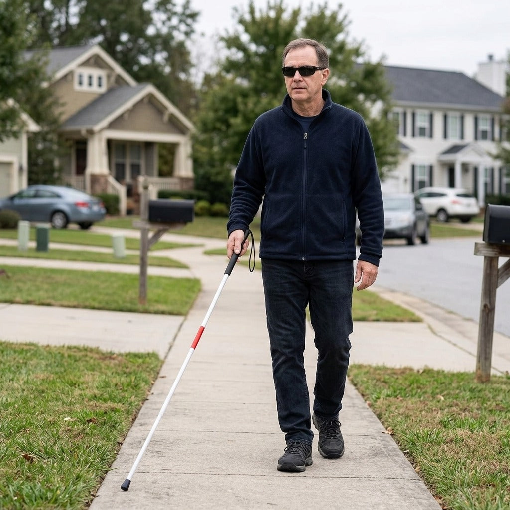 Reflective Folding Cane for Visual Impairment - in everyday life