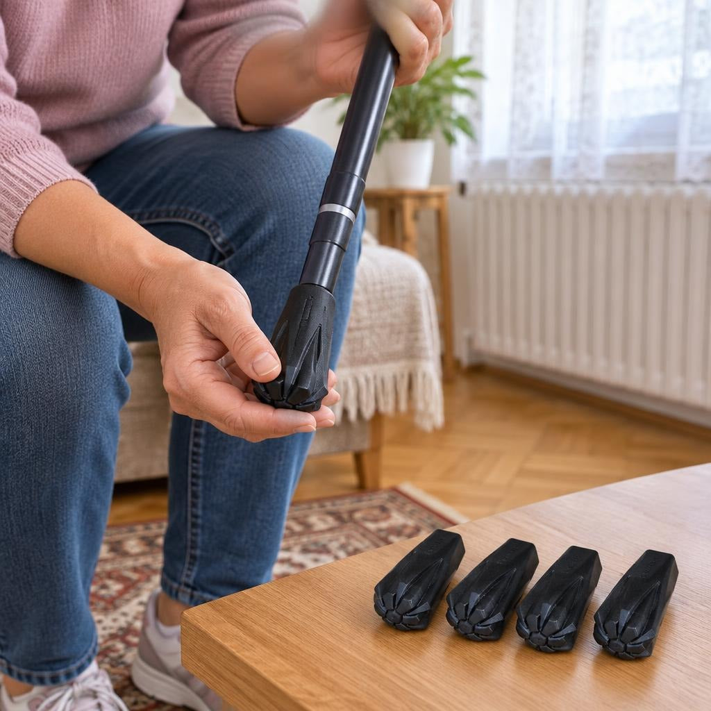 Pót gumivég túrabothoz és sétabothoz, 4 db - használat közben
