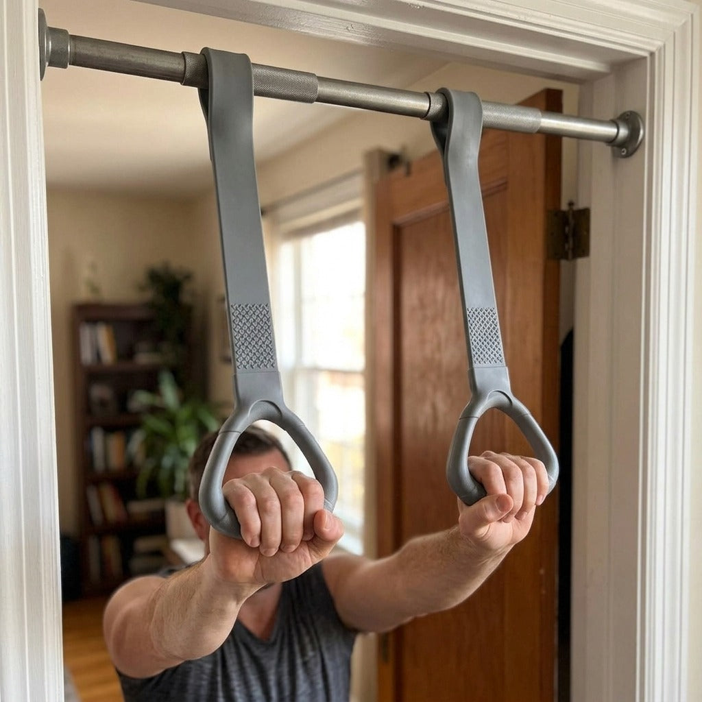 Resistance Band Stretcher for Home Fitness - in use