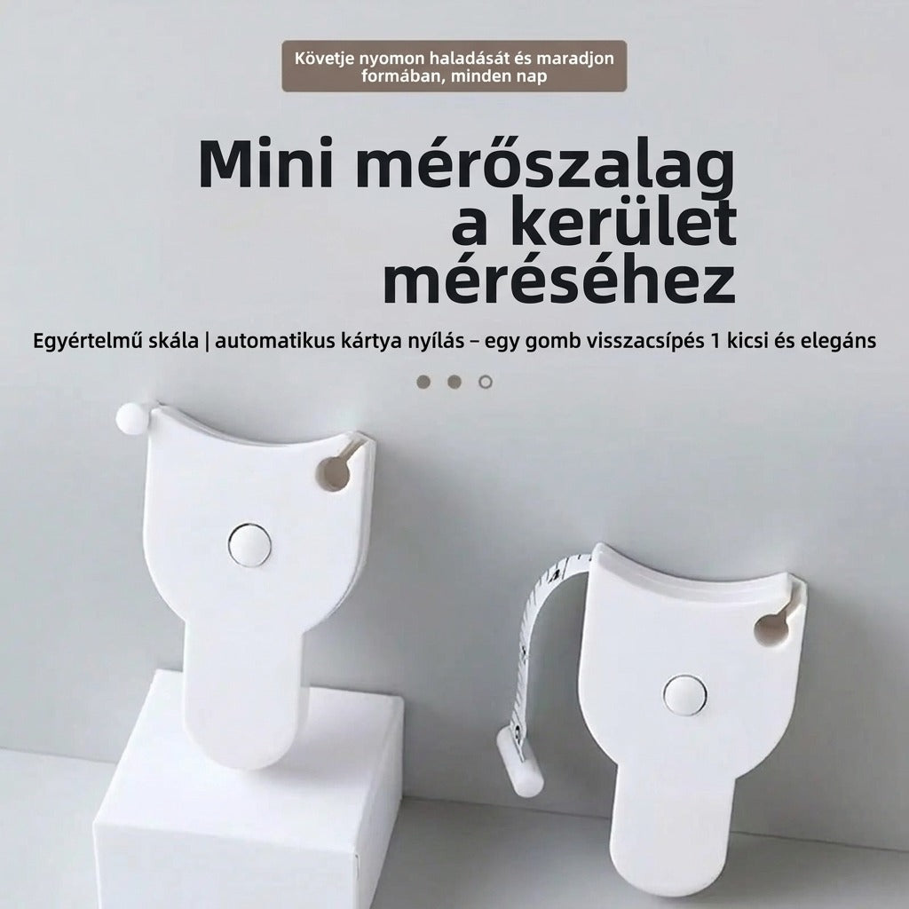 Mini mérőszalag a kerület méréséhez egyértelmű skála automatikus kártya nyílás