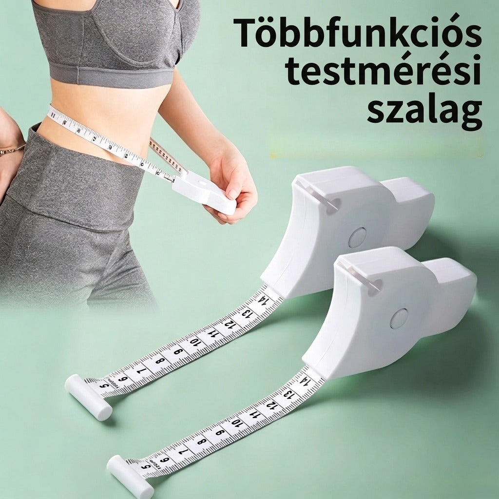 Testmérési szalag használat közben test körül