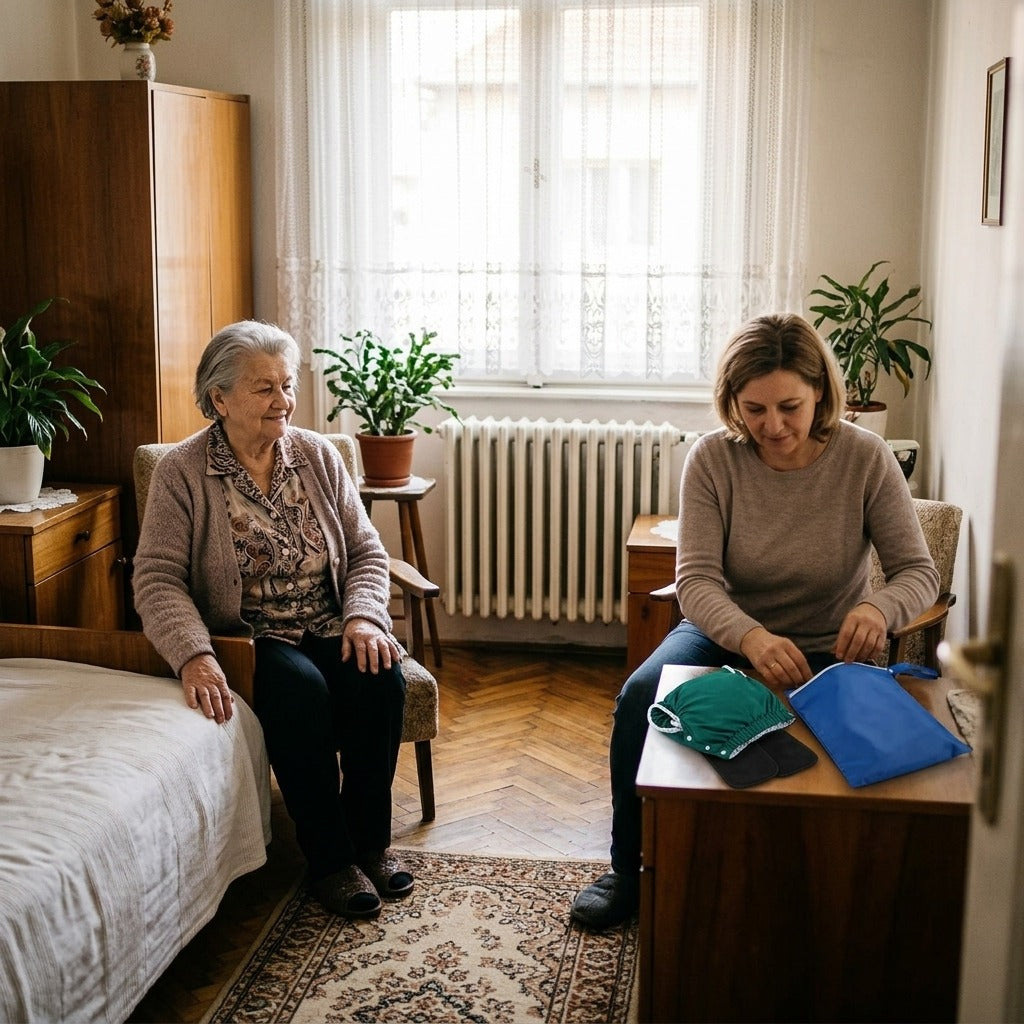 Újrahasználható felnőtt textilpelenka betétekkel - a mindennapokban