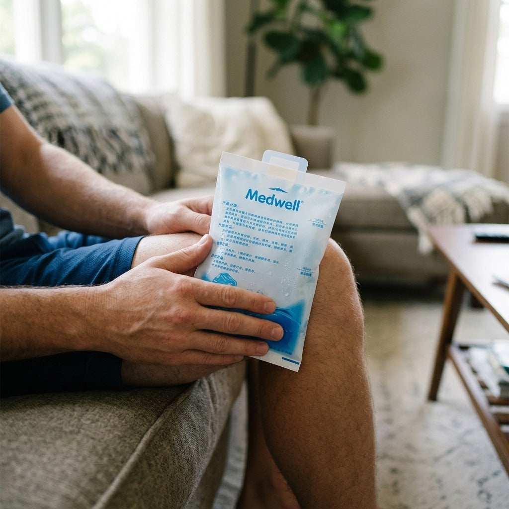 Reusable Gel Compress Pack, 100ml or 400ml - in use