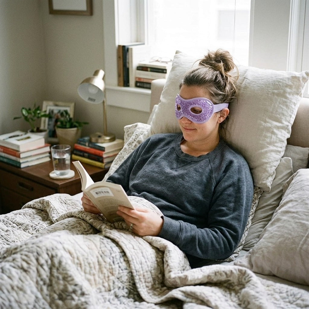Reusable Hot and Cold Gel Eye Mask with Eye Holes - in everyday life