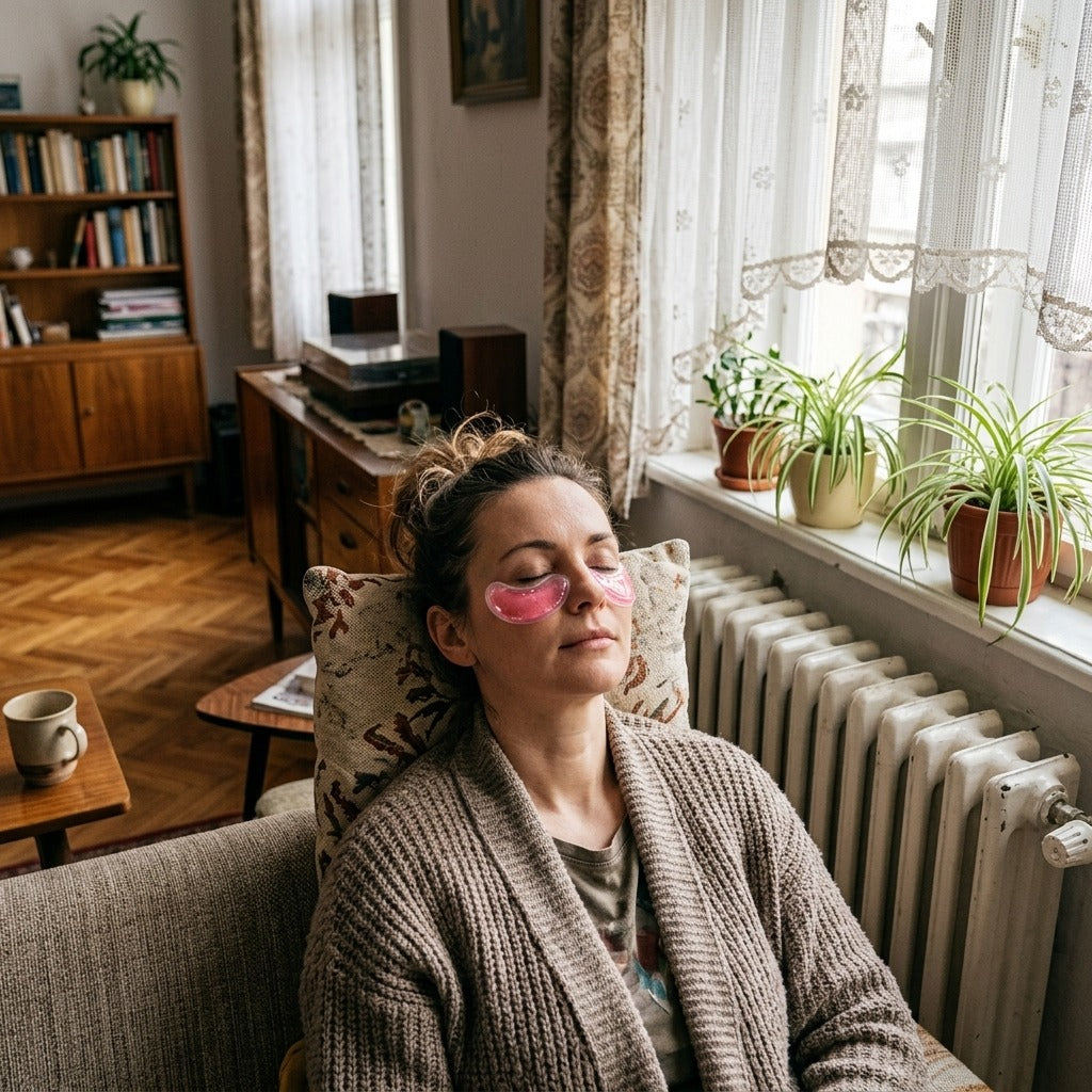 Újrahasználható melegítő és hűtő szemzselépárna - otthon