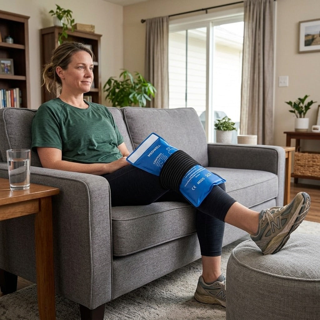 Reusable Hot and Cold Gel Pack with Strap - in everyday life