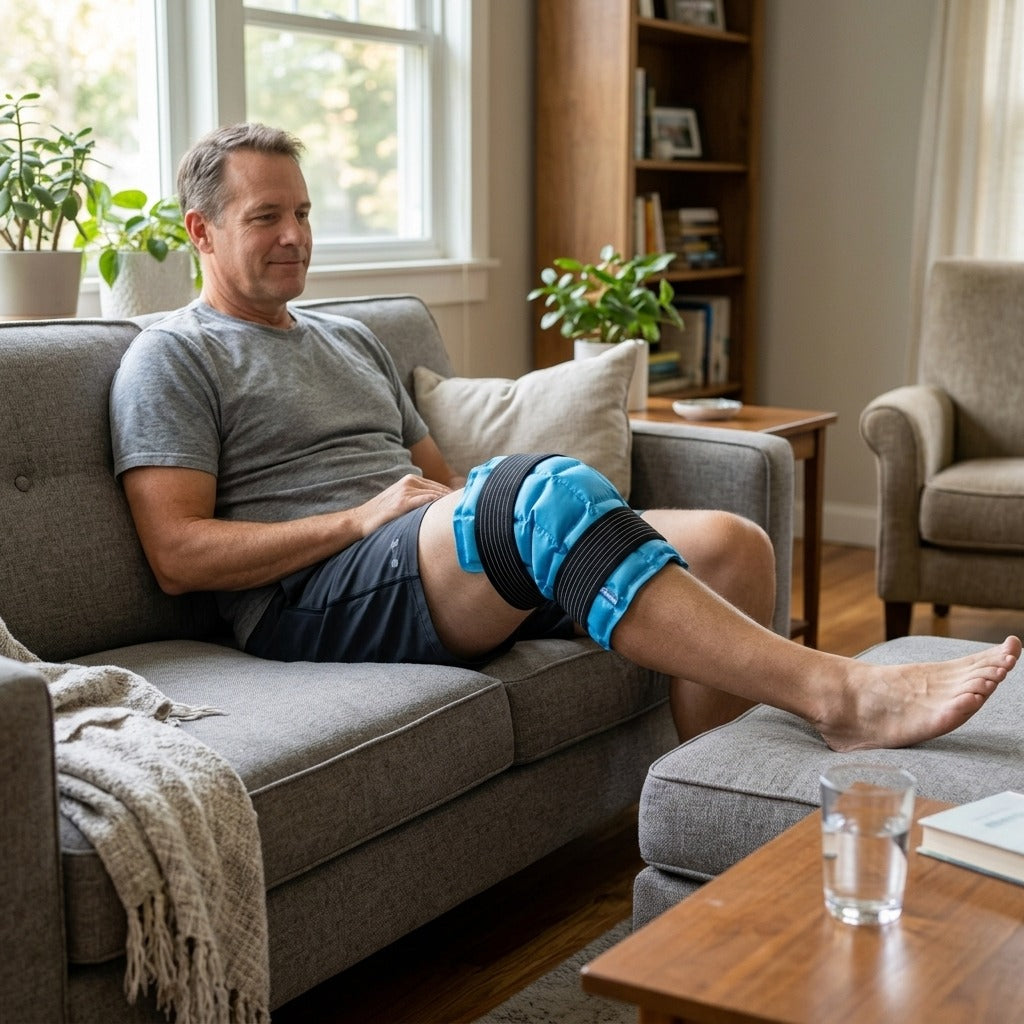 Reusable Hot and Cold Knee Therapy Wrap - in everyday life