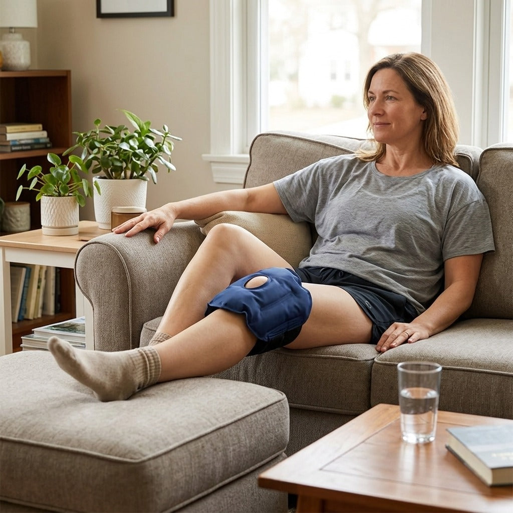 Reusable Knee Ice Pack Wrap for Cold Therapy - in everyday life