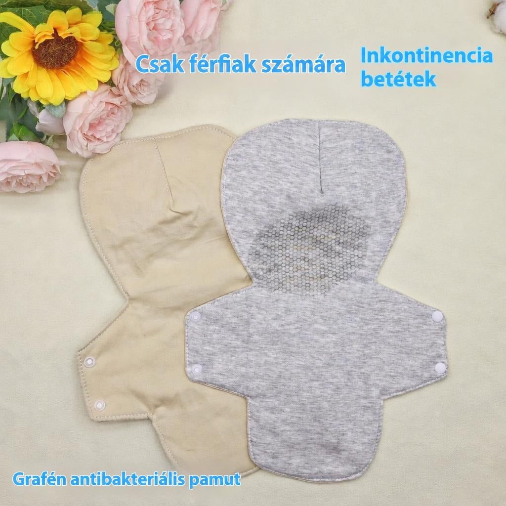 Férfiak számára készült, mosható inkontinencia betétek grafén antibakteriális pamutból.