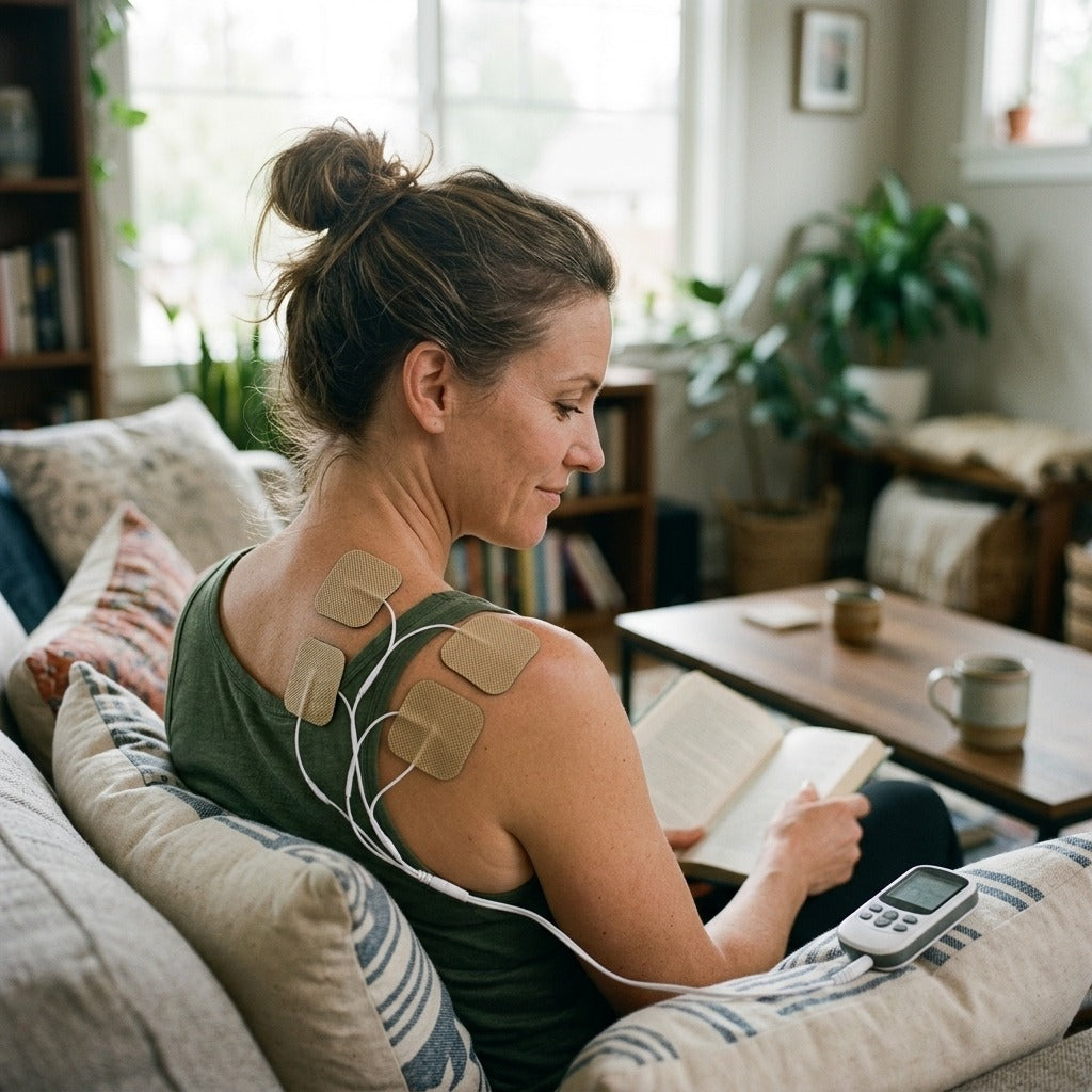 Reusable Self-Adhesive EMS Electrode Patches - in everyday life