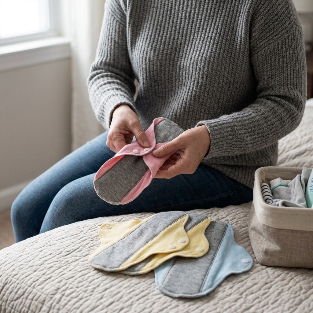 Reusable Washable Incontinence Pads - in use
