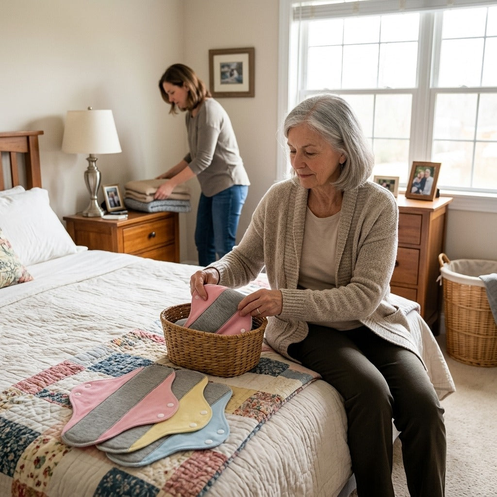 Reusable Washable Incontinence Pads - at home