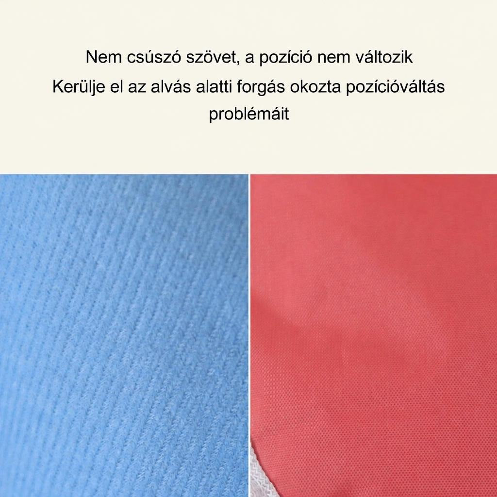 Kék és piros csúszásmentes szövet felülete közelről.