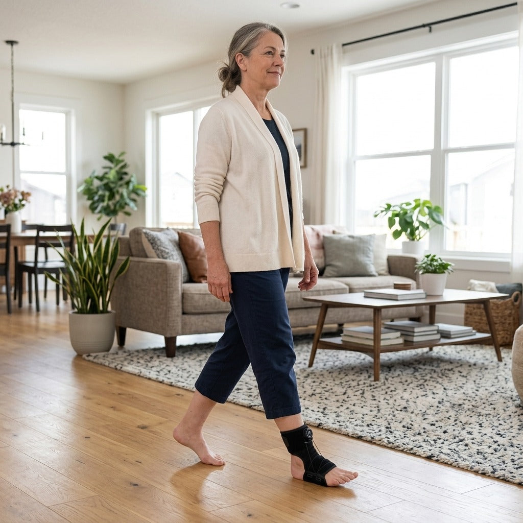 Rotating Knob Foot Drop Brace - in everyday life