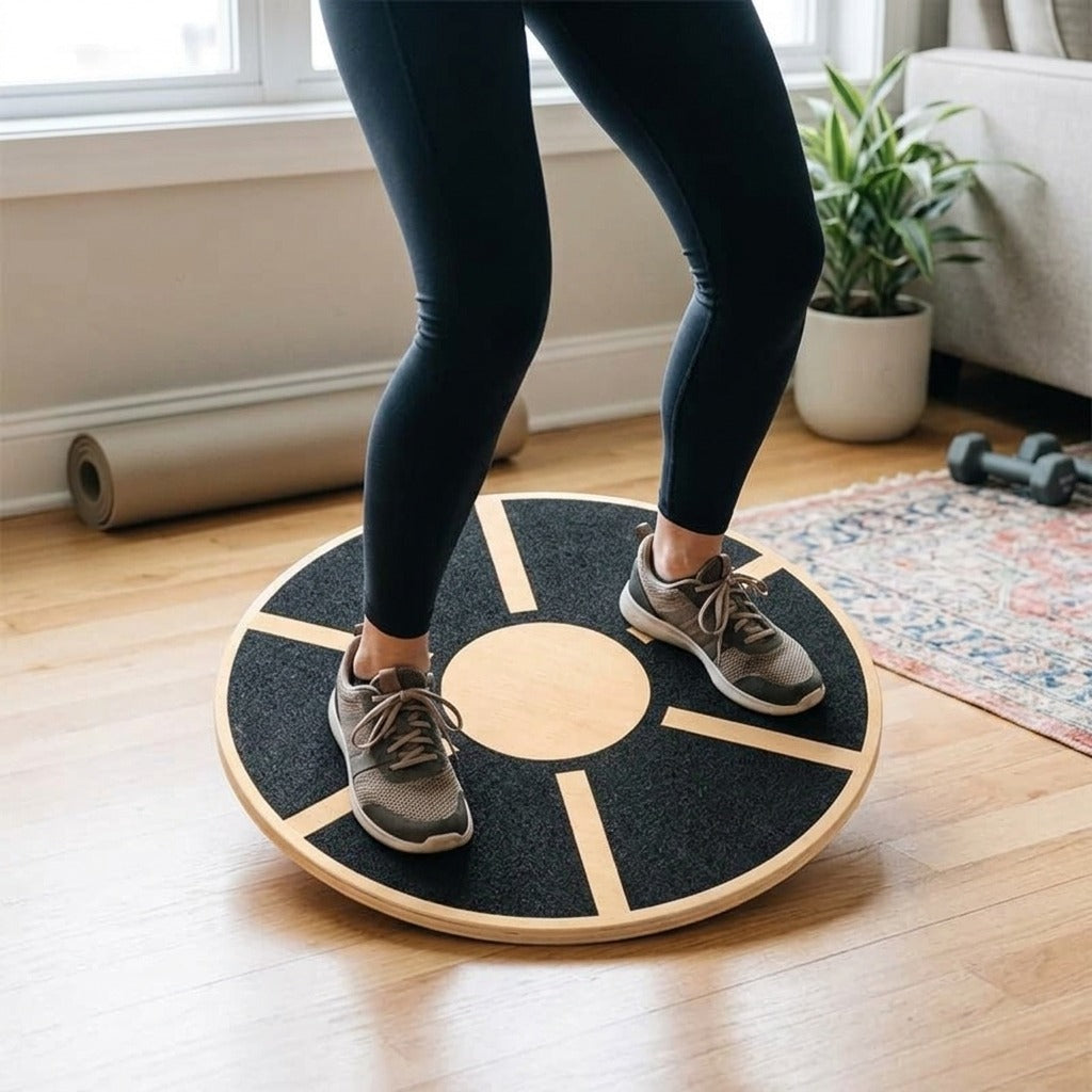 Round Non-Slip Wobble Balance Board, 39.5 cm - in use