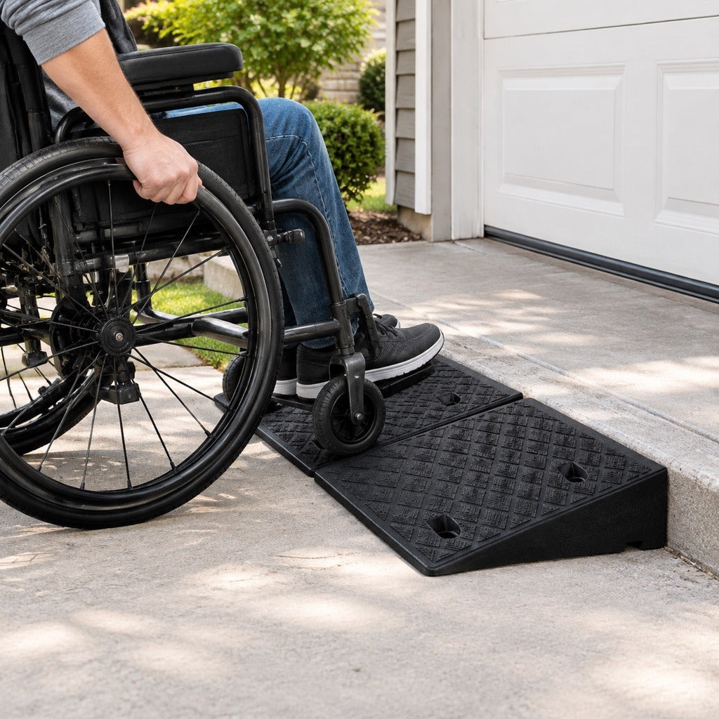 Rubber Curb Ramps, 2-Pack - in use
