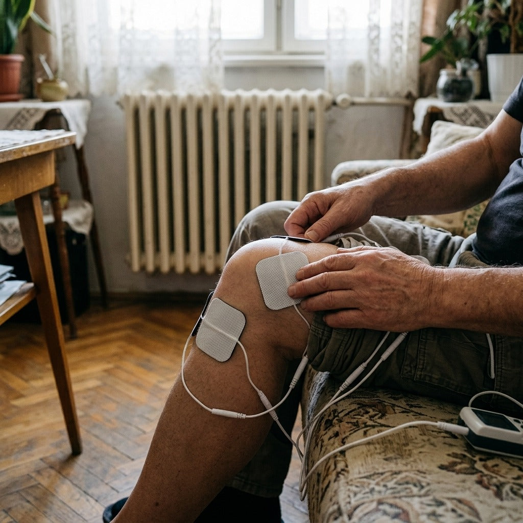 Öntapadó EMS és TENS csere elektródapárnák - használat közben