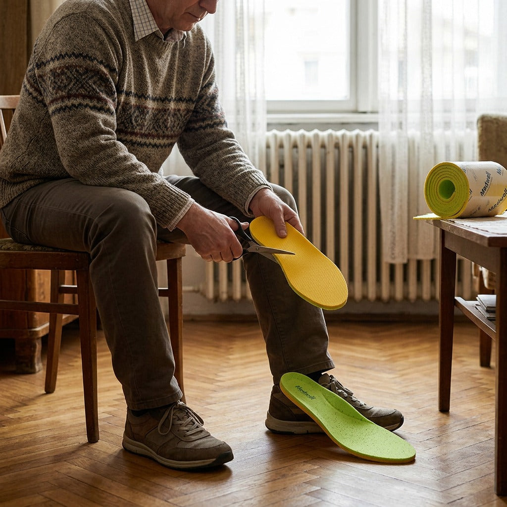 Memóriahabos, méretre vágható talpbetét - használat közben