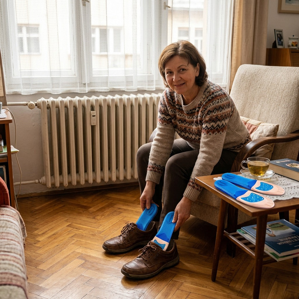 Ütéscsillapító talpbetét boltozattámasszal - otthon