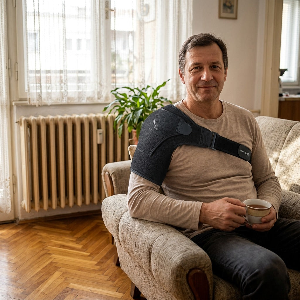 Vállrögzítő nyomópárnával - otthon