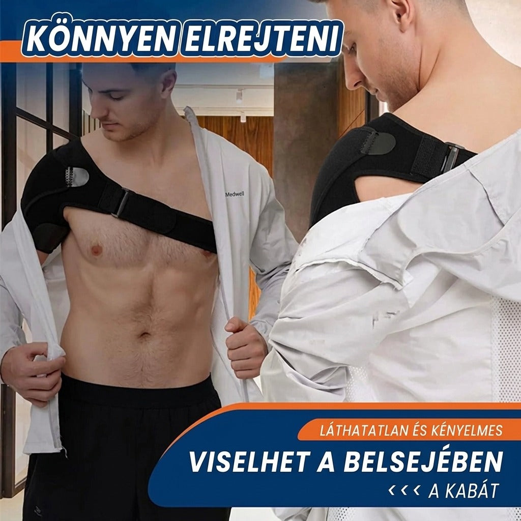 Férfi torzzal bemutatott feltételez támasz termék