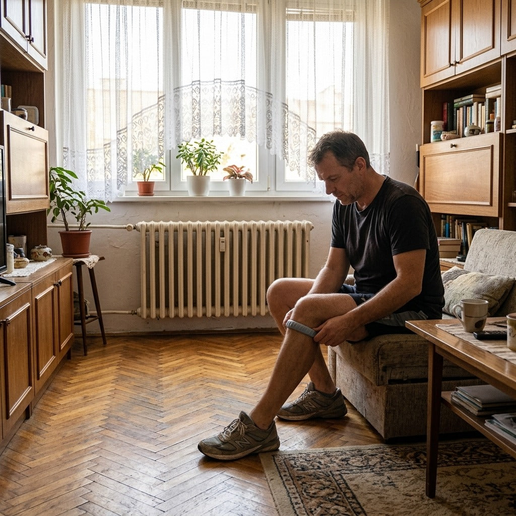 Szilikon térdkalácspánt futáshoz és sportoláshoz - otthon